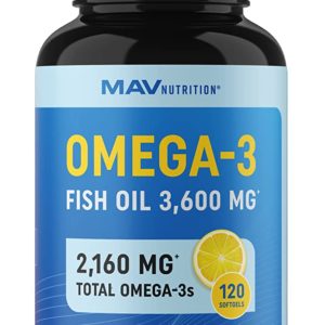 Omega 3 Fish Oil | High Potency Triple Strength | Over 2,000mg of Omega-3 Fatty Acids | Over 1,200mg EPA + 800mg DHA | Best Essential Fatty Acids | Premium Burpless Softgel Supple