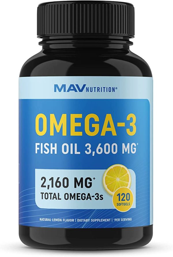 Omega 3 Fish Oil | High Potency Triple Strength | Over 2,000mg of Omega-3 Fatty Acids | Over 1,200mg EPA + 800mg DHA | Best Essential Fatty Acids | Premium Burpless Softgel Supple