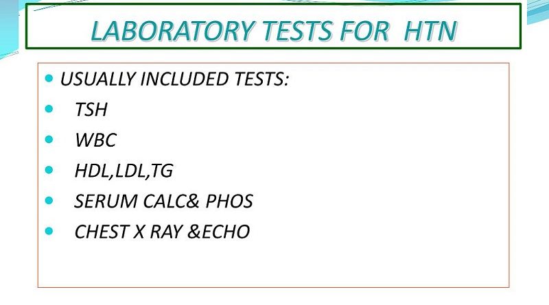Hypertension Laboratory Tests for Managing High Blood Pressure